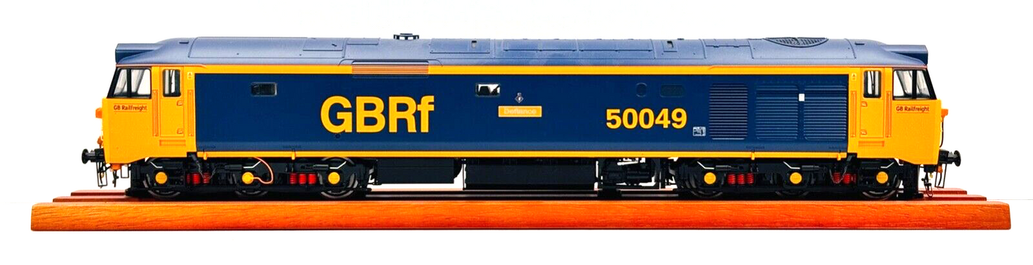 HELJAN O GAUGE - 4028 - CLASS 50 DIESEL 50049 GBRF RAILFREIGHT 'DEFIANCE' BOXED