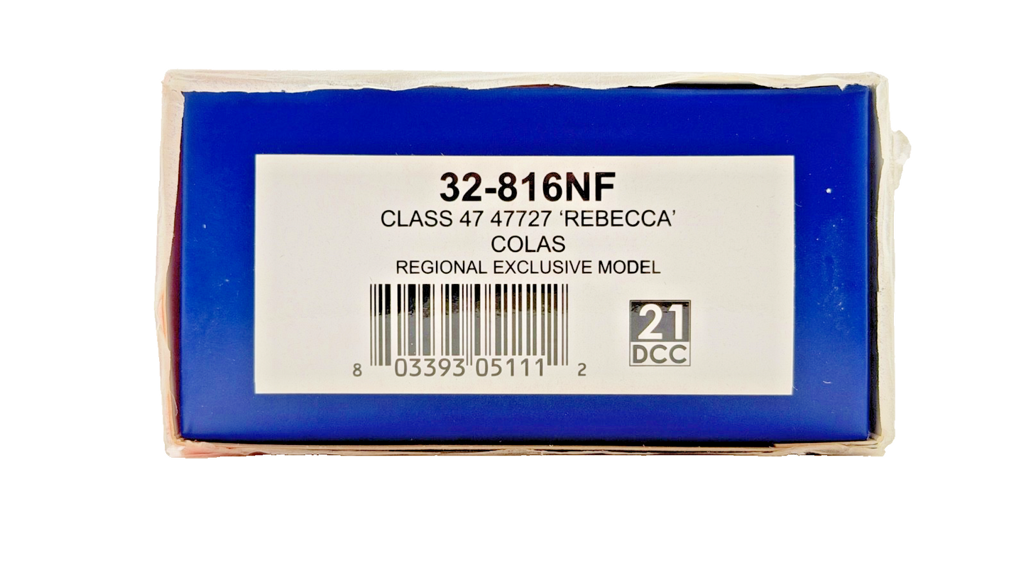 BACHMANN 00 GAUGE - 32-816NF - CLASS 47 DIESEL 47727 COLAS RAIL REBECCA BOXED