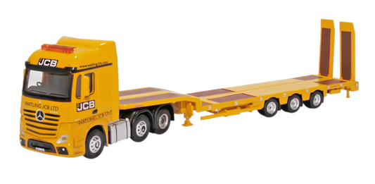 OXFORD DIECAST 1/76 SCALE - 76MB010 - MERCEDES ACTROS SEMI LOW LOADER JCB - NEW