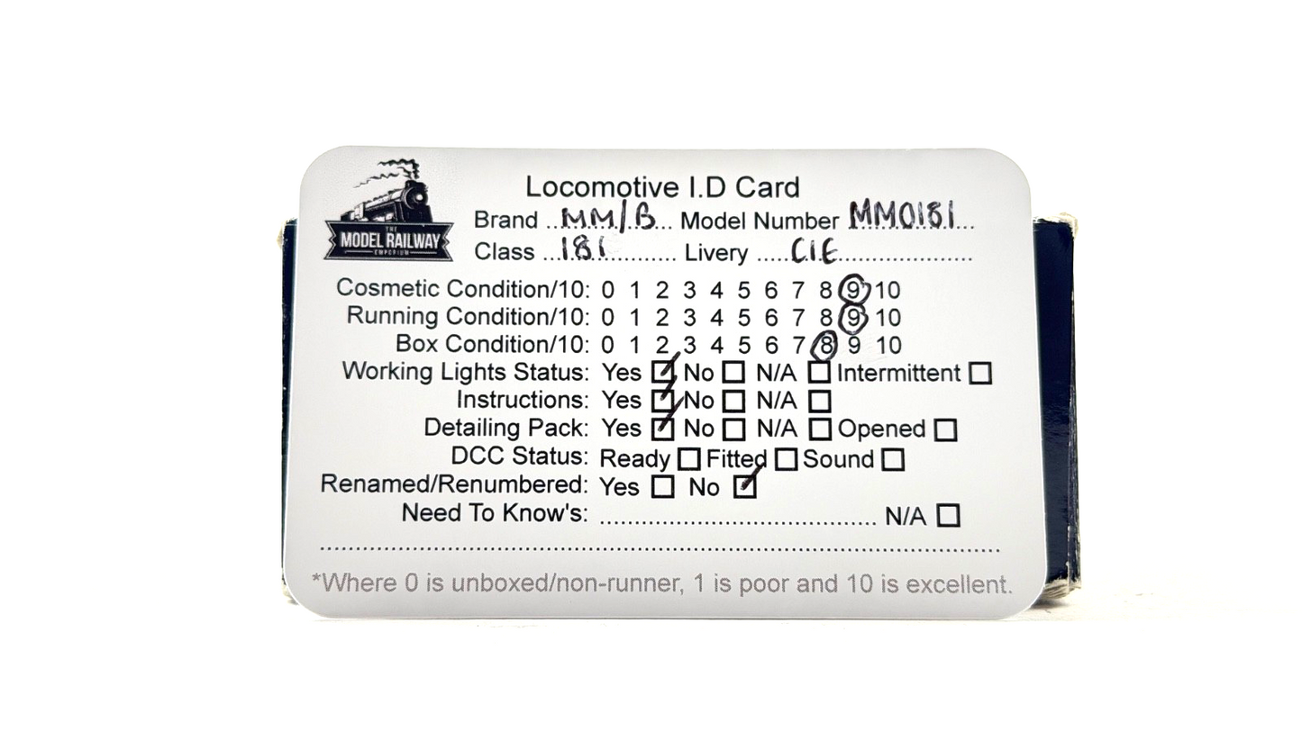 BACHMANN MURPHY MODELS 00 GAUGE - MM0181 - CLASS 181 CIE BLACK B181 PRISTINE