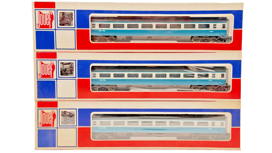 JOUEF 00 GAUGE - 5752 - RAKE OF 3 BR BLUE GREY MK3 PASSENGER COACHES - BOXED