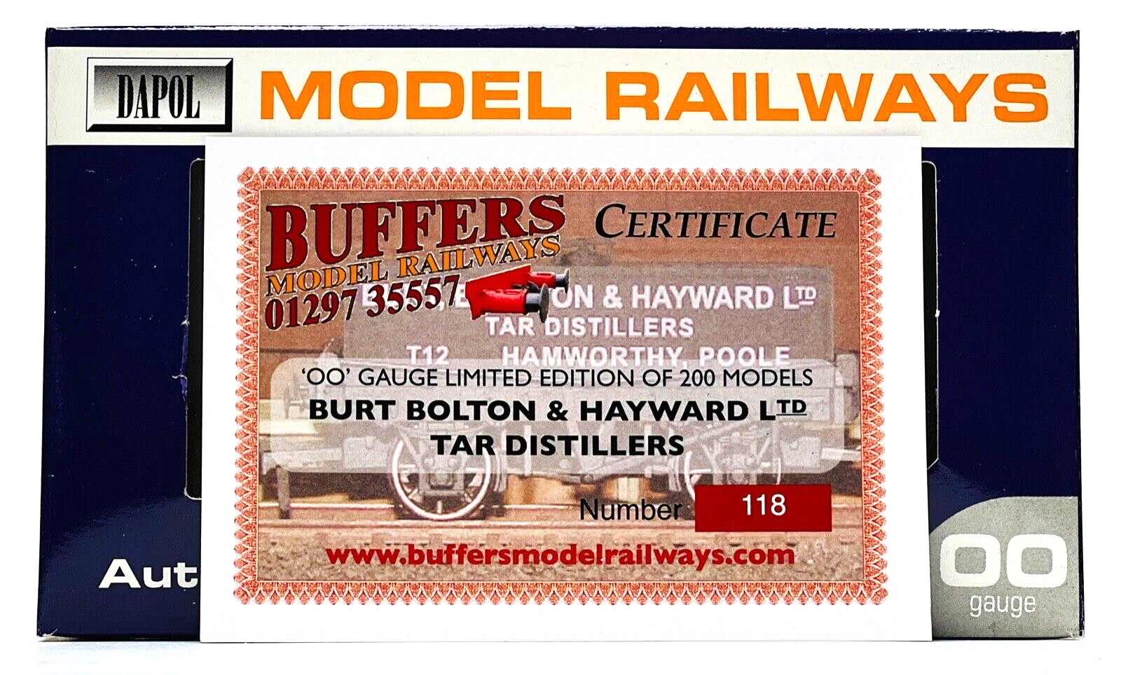 DAPOL 00 GAUGE - BURT BOULTON HAYWARD TAR DISTILLERS POOLE T12 (BUFFERS LTD ED)