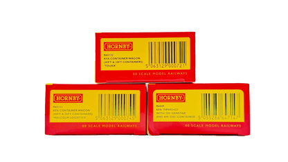 HORNBY OO GAUGE - R6849/R60132/R60133 - RAKE OF 3 KFA CONTAINER WAGONS BOXED