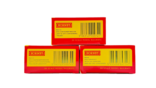HORNBY OO GAUGE - R6849/R60132/R60133 - RAKE OF 3 KFA CONTAINER WAGONS BOXED