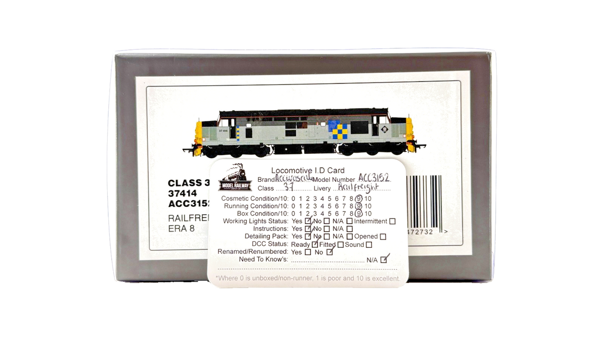 ACCURASCALE OO GAUGE - ACC3152 - CLASS 37 DIESEL 37414 RAILFREIGHT CONSTRUCTION