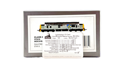 ACCURASCALE OO GAUGE - ACC3152 - CLASS 37 DIESEL 37414 RAILFREIGHT CONSTRUCTION