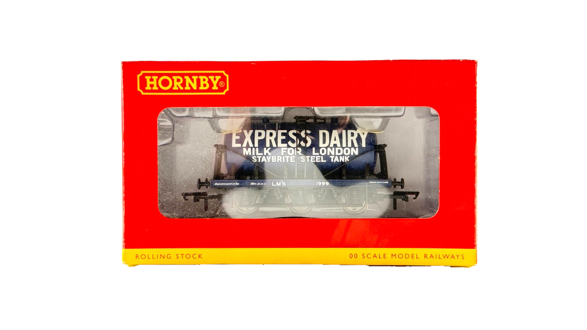HORNBY OO GAUGE - R6404 - 6 WHEEL MILK TANK EXPRESS DAIRY MILK FOR LONDON BOXED