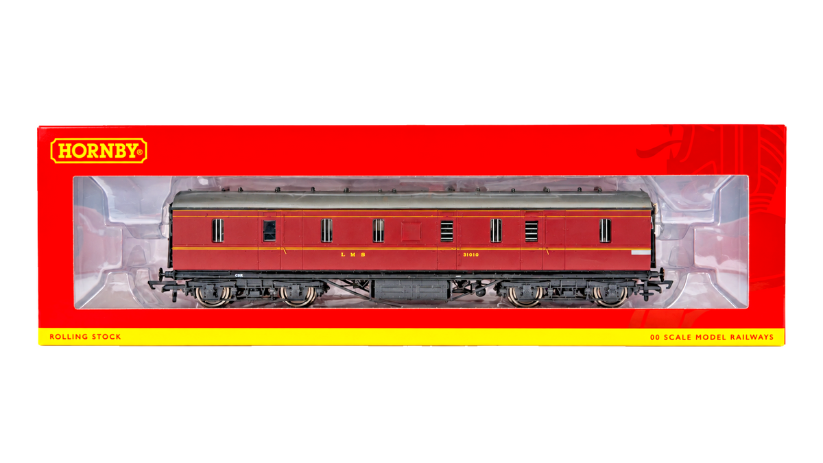 HORNBY OO GAUGE - R4843 - LMS MAROON STANIER PASSENGER BRAKE COACH 31010 BOXED