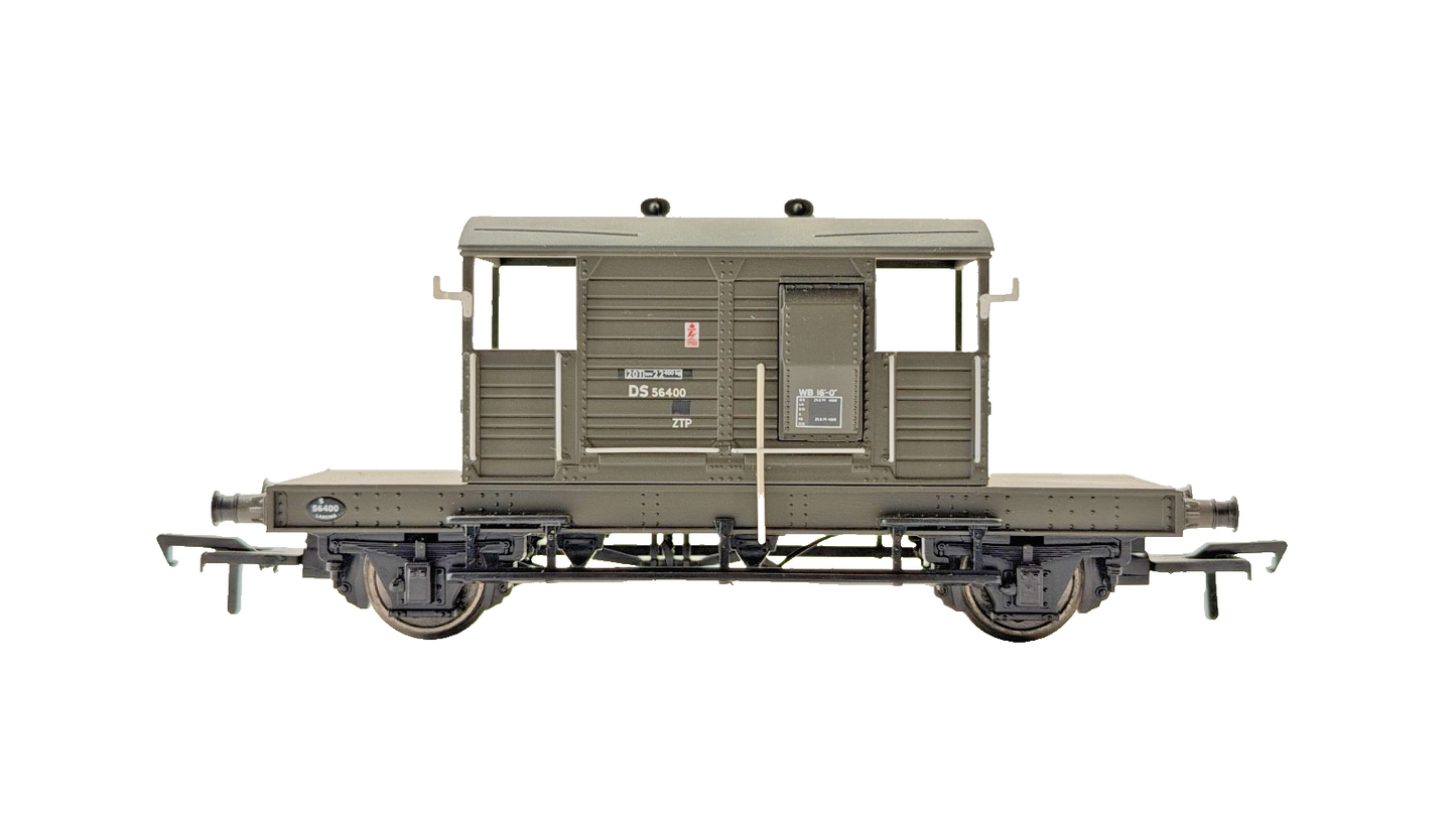 BACHMANN 00 GAUGE - 38-404 - OLIVE GREEN 20T PILL BOX BRAKE VAN - UNBOXED