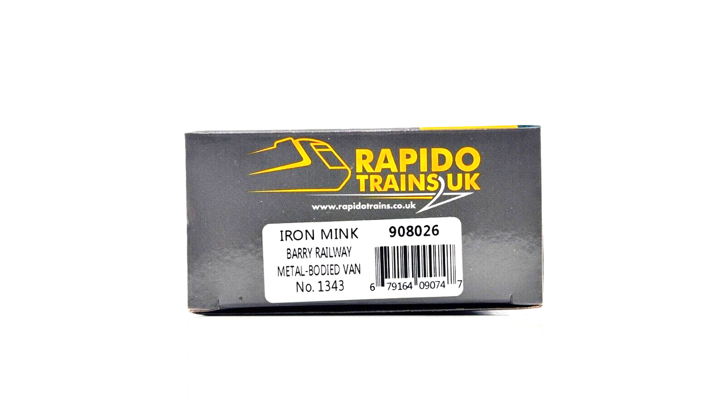 RAPIDO 00 GAUGE - 908026 - IRON MINK BARRY RAILWAY METAL BODIED VAN - BOXED