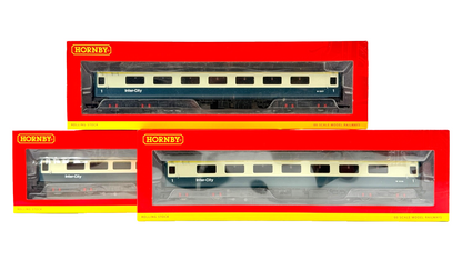 HORNBY OO GAUGE - R4611/R4614/R4615 - RAKE OF 3 BR BLUE INTERCITY MK2E COACHES