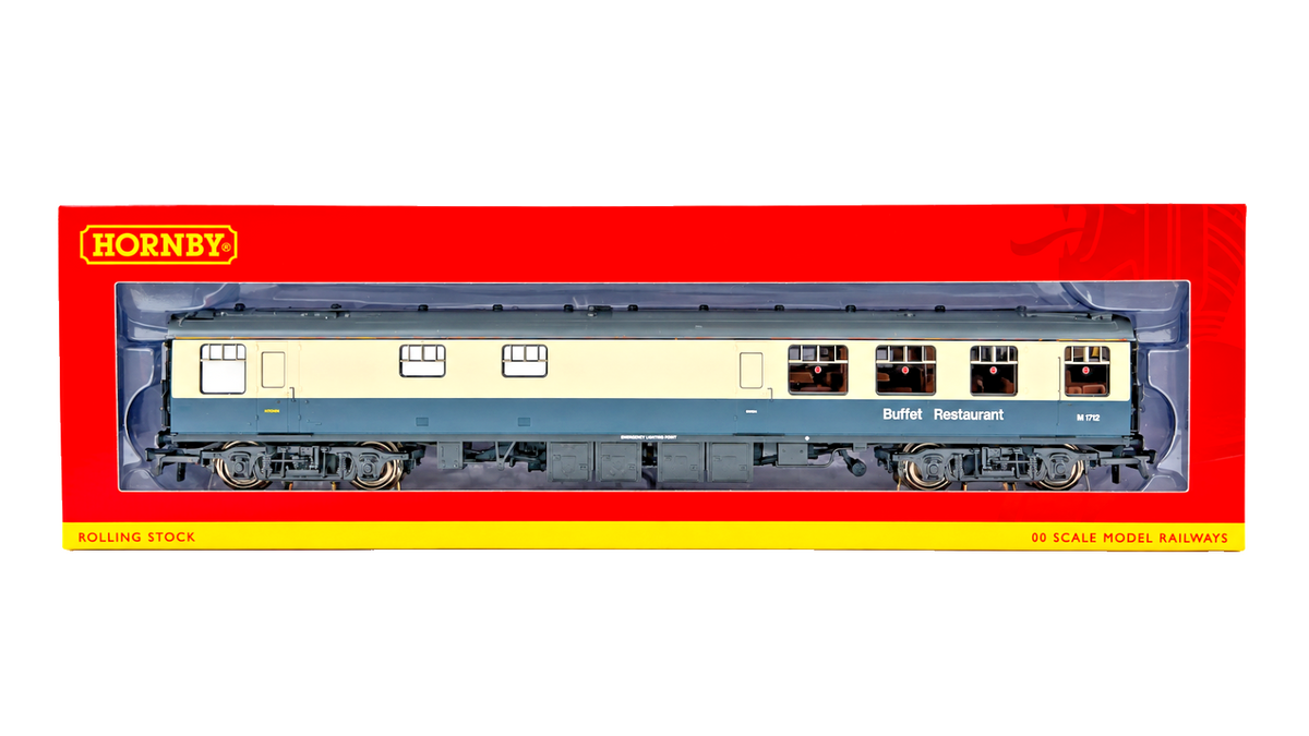HORNBY OO GAUGE - R4973 - BR BLUE GREY MK1 CATERING (RBR) COACH NO.M1712 BOXED