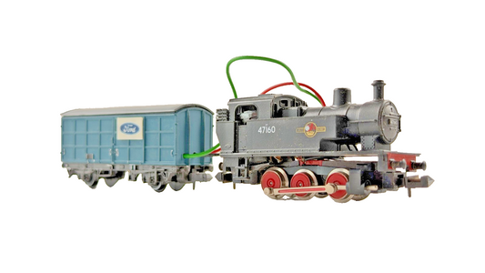 *SPARES* TRIX PECO N GAUGE - BR BLACK 0-6-0 TANK LOCOMOTIVE 47160 & FORD WAGON