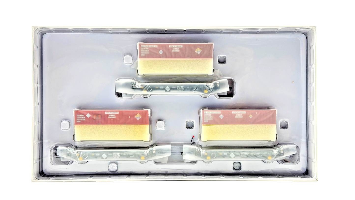 ACCURASCALE OO GAUGE - ACC2080-DRS-N - PFA CONTAINER FLAT WAGON DRS (LADEN)