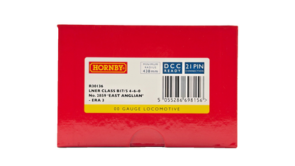 HORNBY OO GAUGE - R30136 - LNER CLASS B17/5 4-6-0 NO.2859 EAST ANGLIAN ERA 3