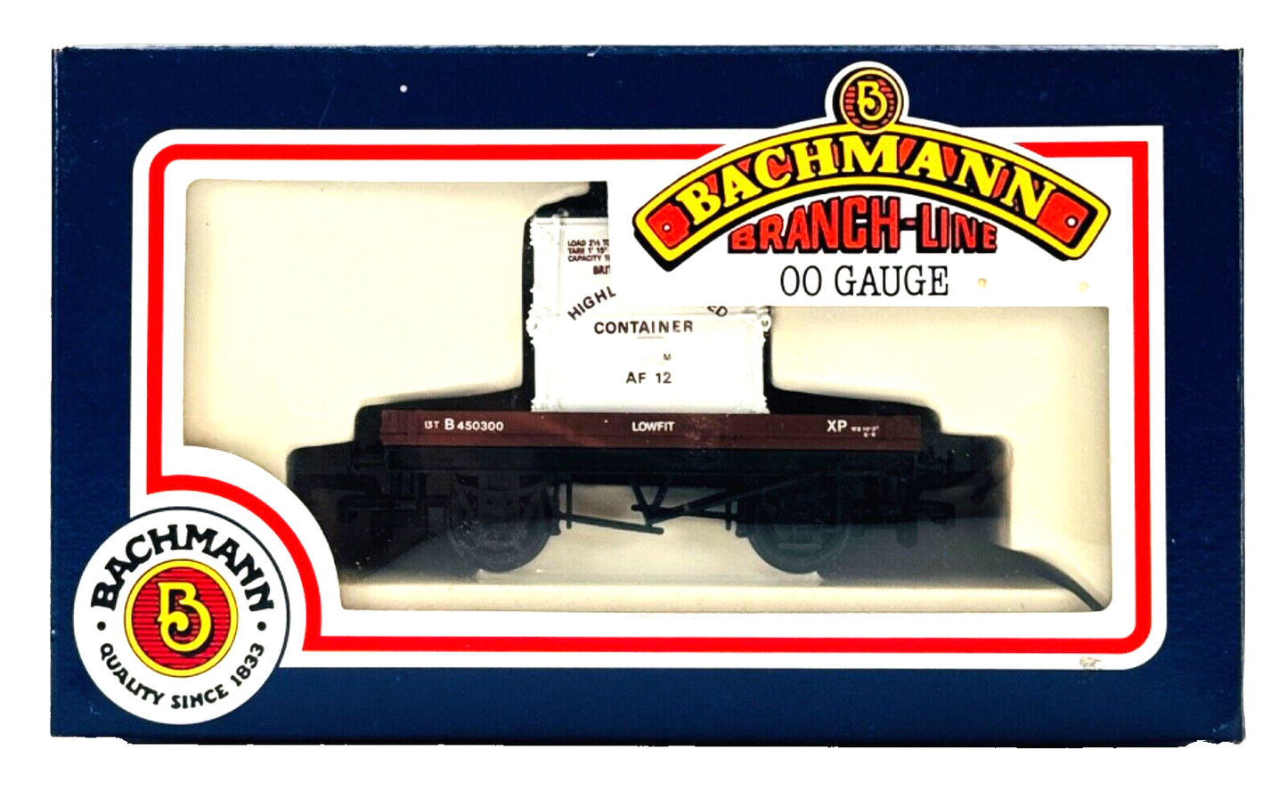 BACHMANN 00 GAUGE - 33-952 - 1 PLANK WAGON W/ SMALL BR MIDLAND CONTAINER - BOXED