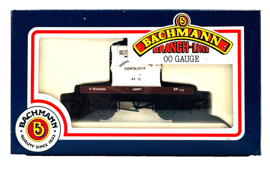 BACHMANN 00 GAUGE - 33-952 - 1 PLANK WAGON W/ SMALL BR MIDLAND CONTAINER - BOXED