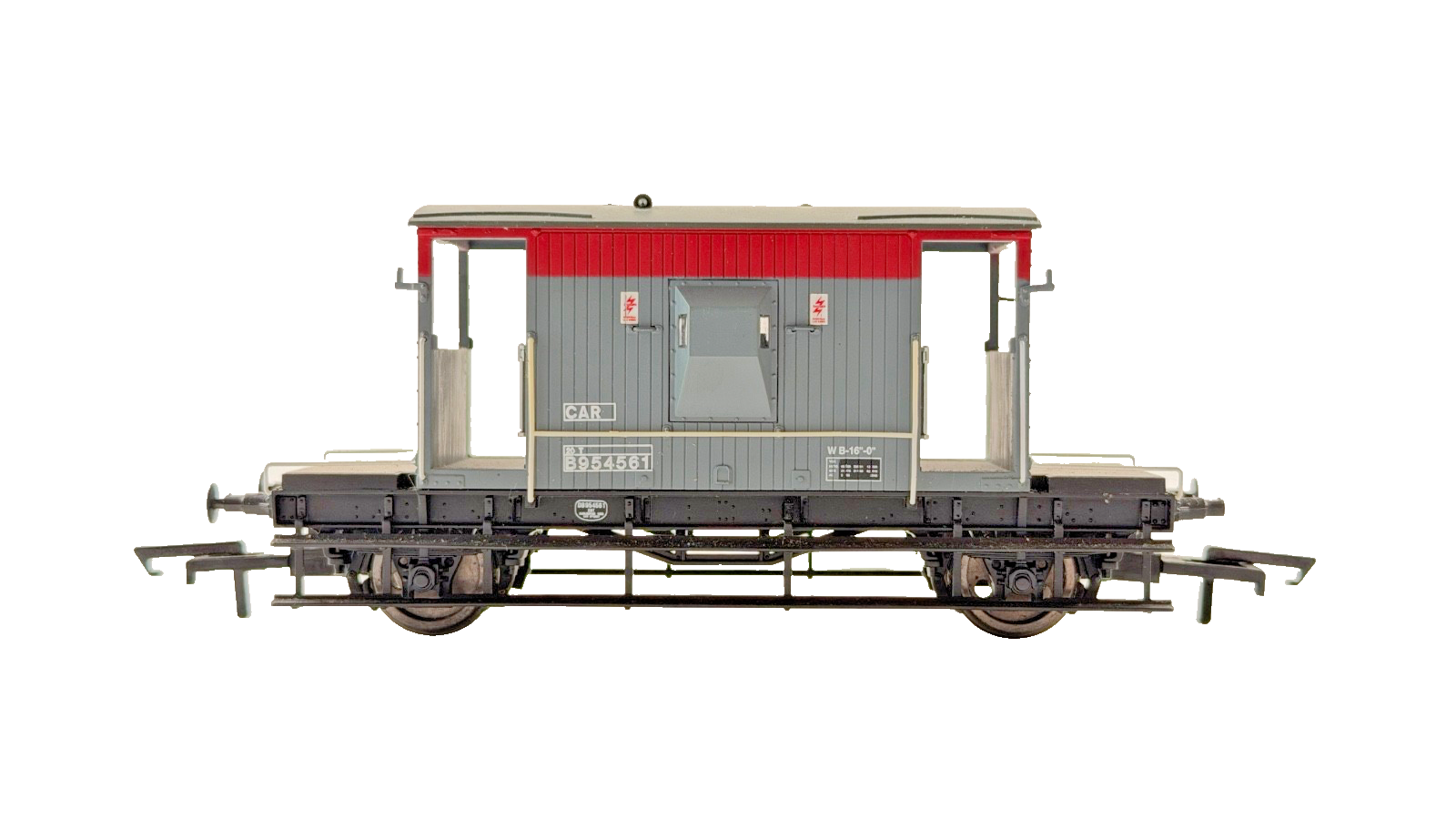 HORNBY 00 GAUGE - RAILFREIGHT RED & GREY 20T BRAKE VAN B954561 - UNBOXED