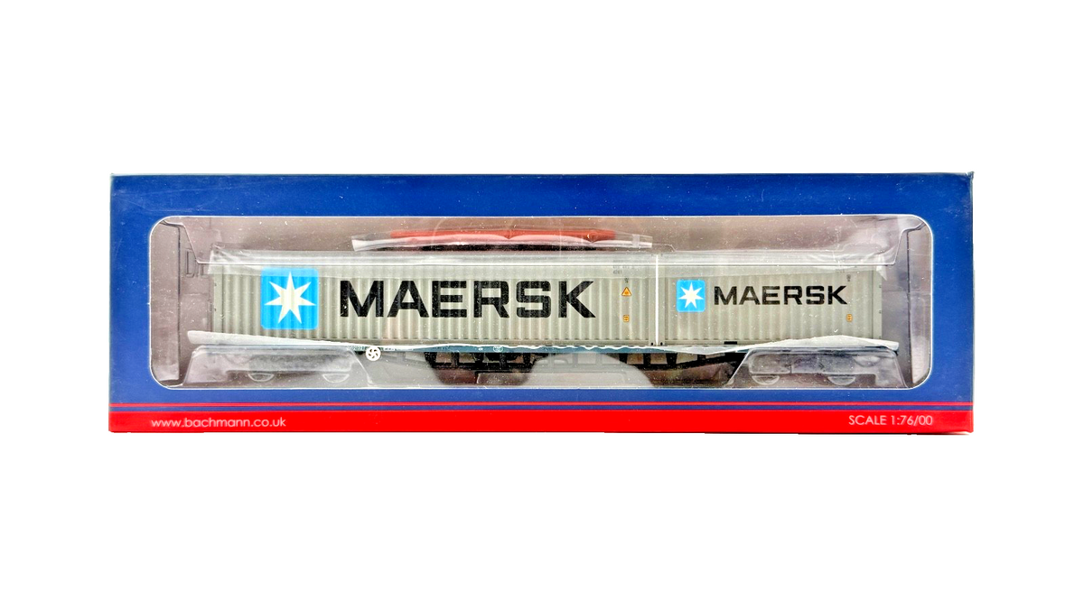 BACHMANN OO GAUGE - 38-628 - FFA FREIGHTLINER WAGON MARITIME CONTAINERS BR BLUE