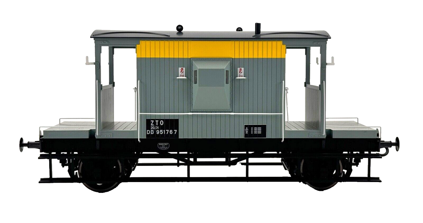 DAPOL O GAUGE - 7F-200-014 - BR ENGINEERS YELLOW GREY DUTCH BRAKE VAN - BOXED