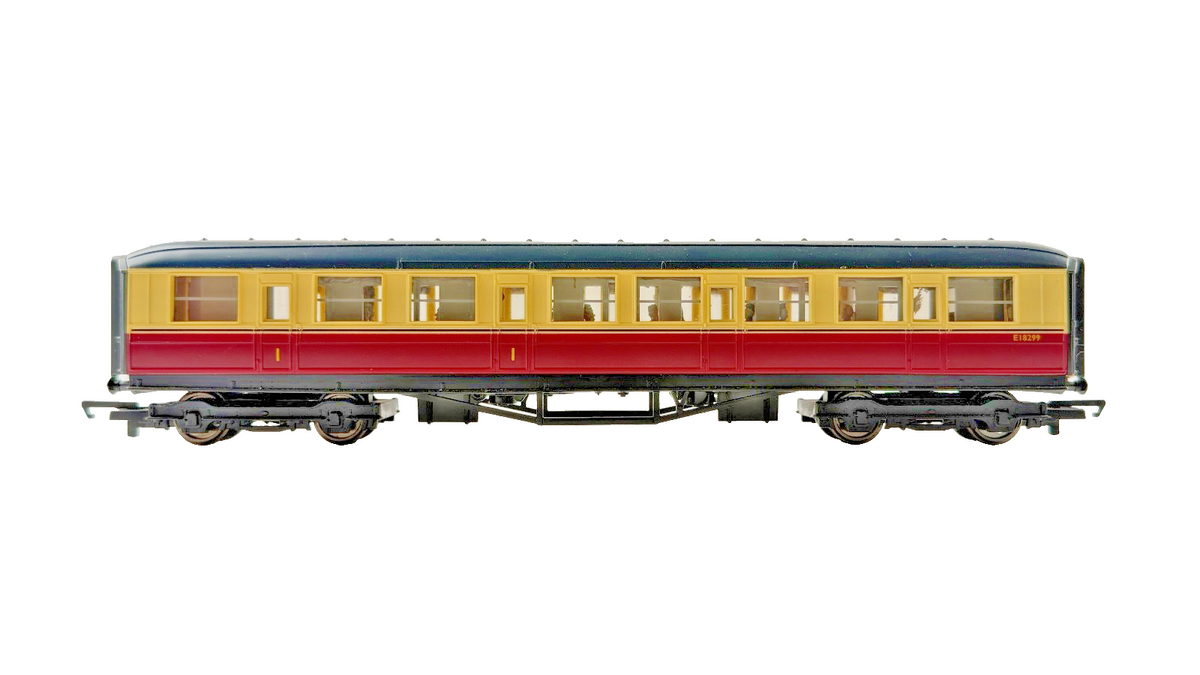 HORNBY OO GAUGE - RAKE OF 3 BR CRIMSON CREAM GRESLEY PASSENGER COACHES UNBOXED