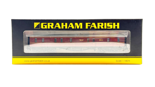 GRAHAM FARISH N GAUGE - 374-586 - HAWKSWORTH FULL BRAKE COACH BR MAROON BOXED