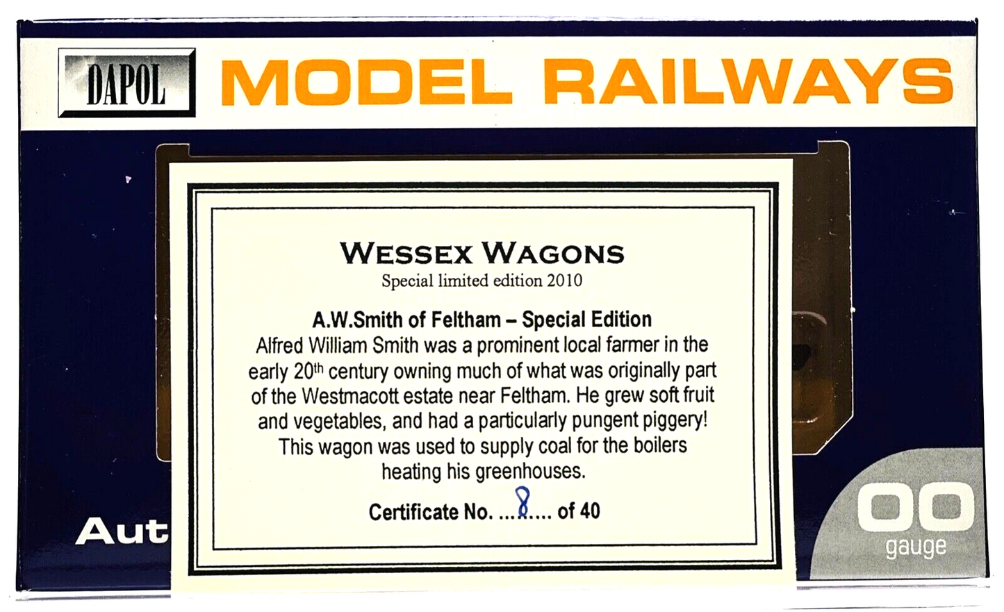 DAPOL 00 GAUGE - A.W SMITH OF FELTHAM MARKET GARDENER NO.8 (WESSEX WAGONS)