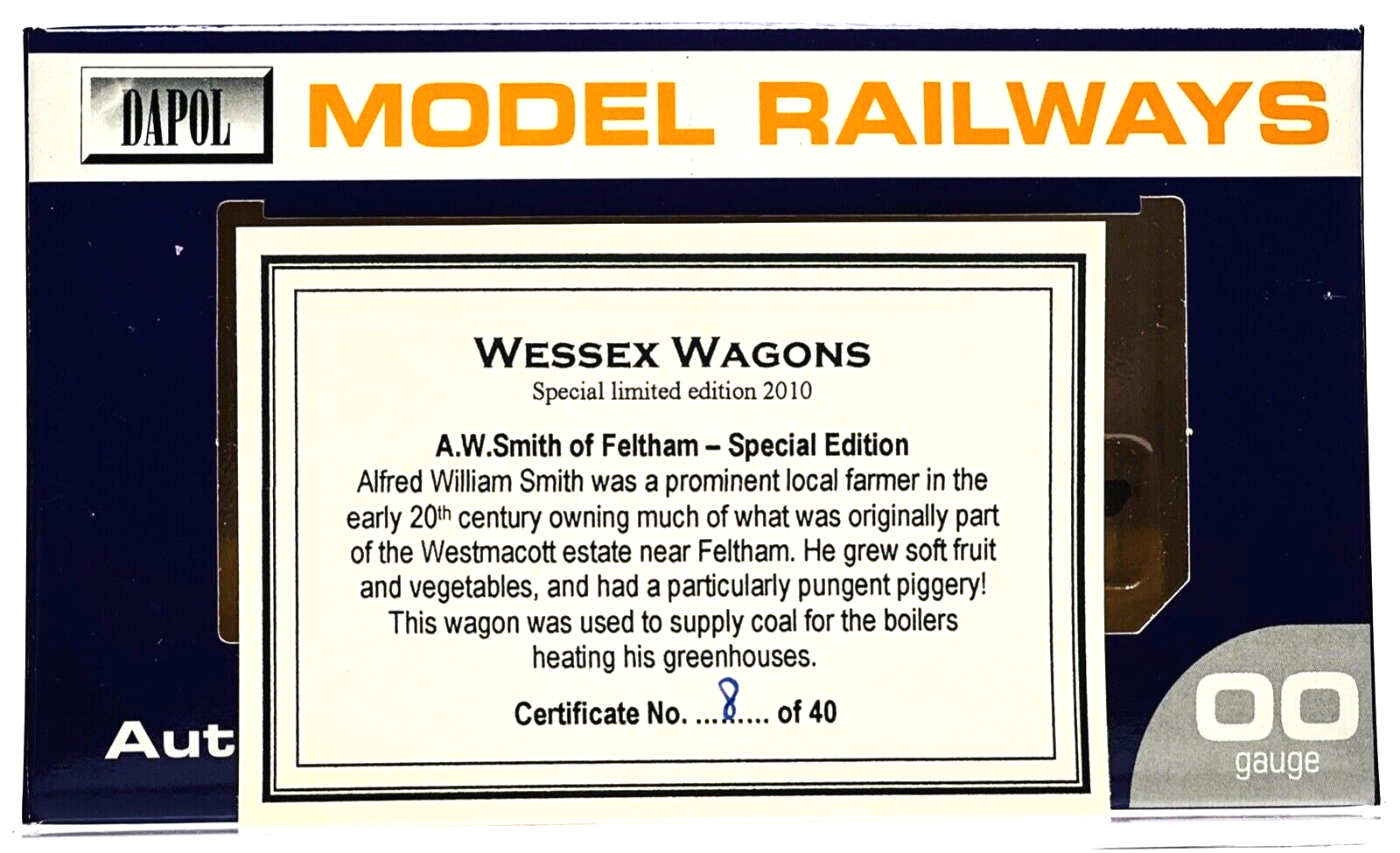 DAPOL 00 GAUGE - A.W SMITH OF FELTHAM MARKET GARDENER NO.8 (WESSEX WAGONS)