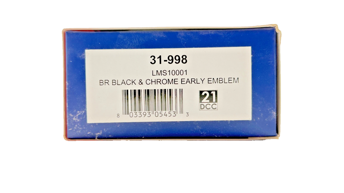 BACHMANN OO GAUGE - 31-998 - LMS 10001 BR BLACK & CHROME EARLY EMBLEM BOXED