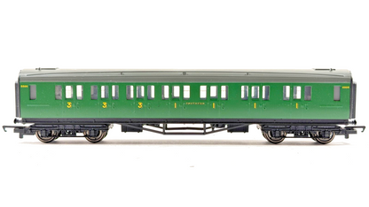 HORNBY OO GAUGE SR SOUTHERN MALACHITE GREEN PASSENGER COACH 5505 UNBOXED