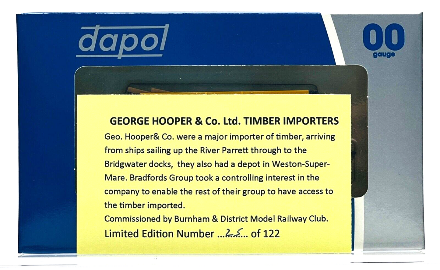 DAPOL 00 GAUGE - GEO HOOPER & CO TIMBER IMPORTER BRIDGWATER (BURNHAM LIMITED ED)