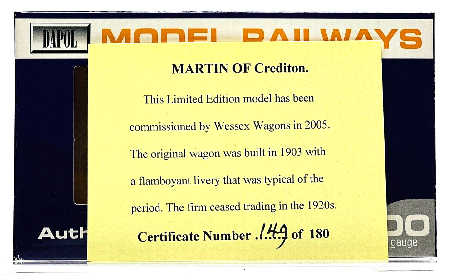 DAPOL 00 GAUGE - MARTIN DIRECT COAL SUPPLY CREDITON NO.25 (WESSEX WAGONS)