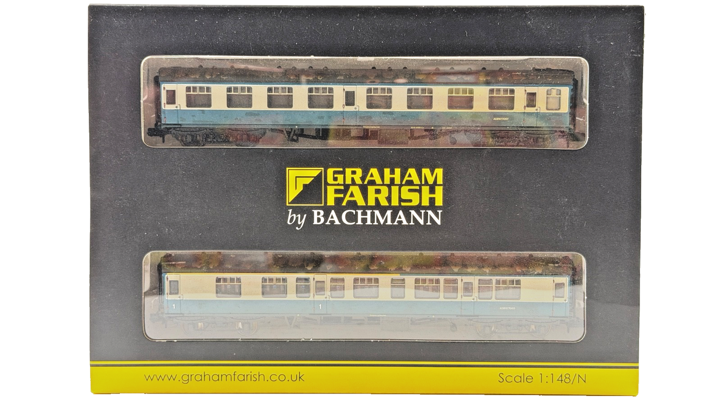 GRAHAM FARISH N GAUGE - 374-990 - MK1 COACH PACK WORKS TEST TRAIN BLUE GREY (W)