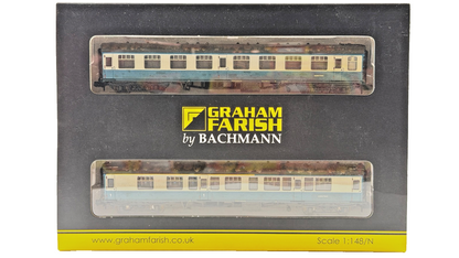 GRAHAM FARISH N GAUGE - 374-990 - MK1 COACH PACK WORKS TEST TRAIN BLUE GREY (W)