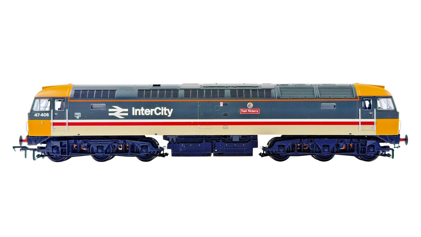BACHMANN 00 GAUGE - 31-650P - CLASS 47 DIESEL 47406 INTERCITY RAIL RIDERS BOXED