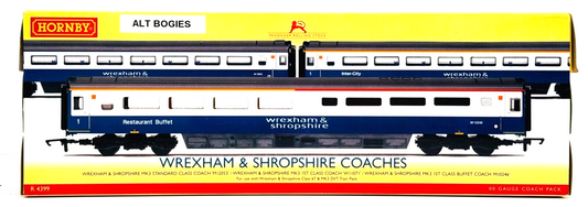 HORNBY 00 GAUGE - R4399 - WREXHAM & SHROPSHIRE COACHES TRIPLE PACK - ALT BOGIES