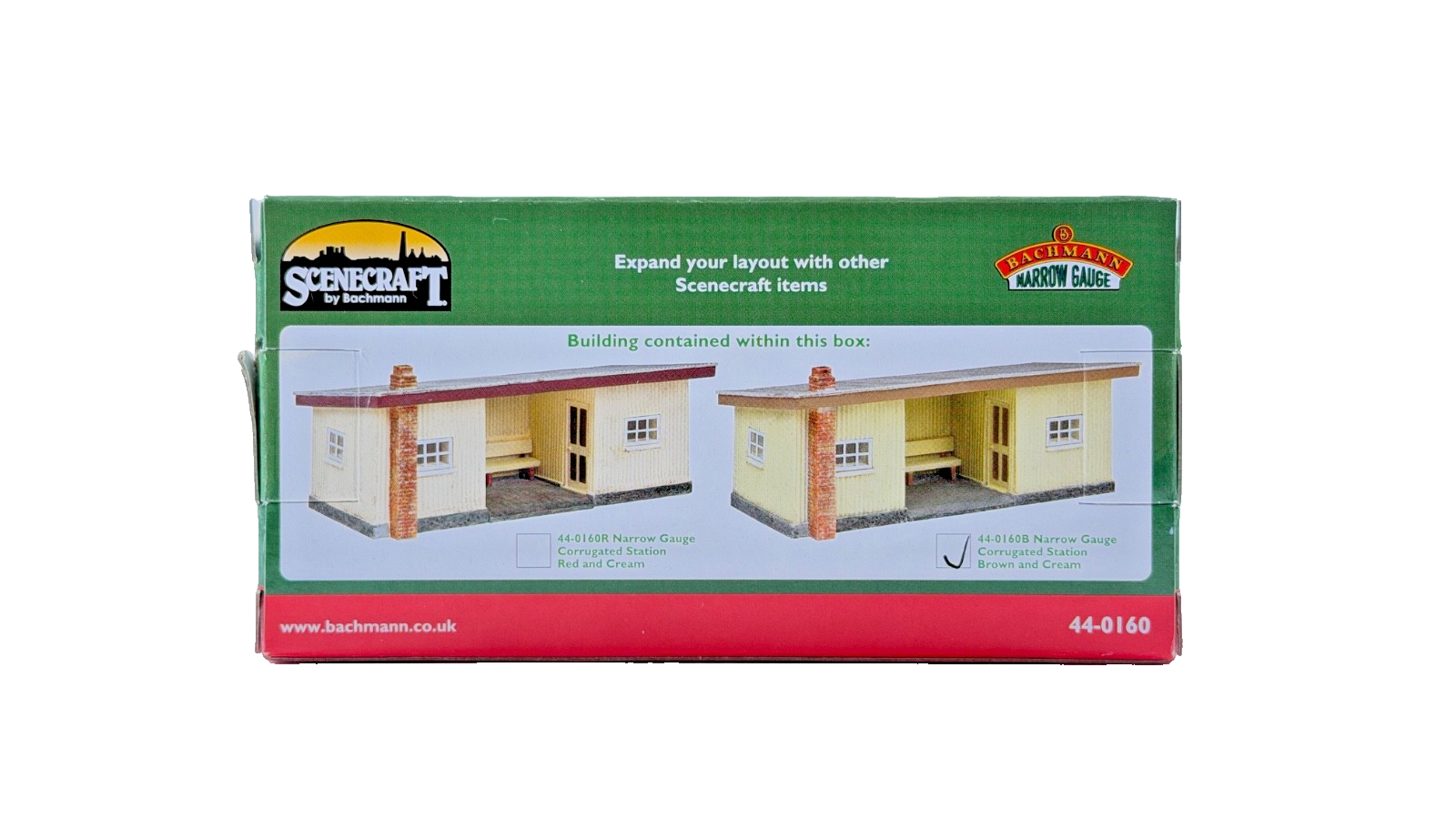 BACHMANN OO SCALE SCENECRAFT - 44-0160B - NARROW GAUGE STATION (BROWN & CREAM)