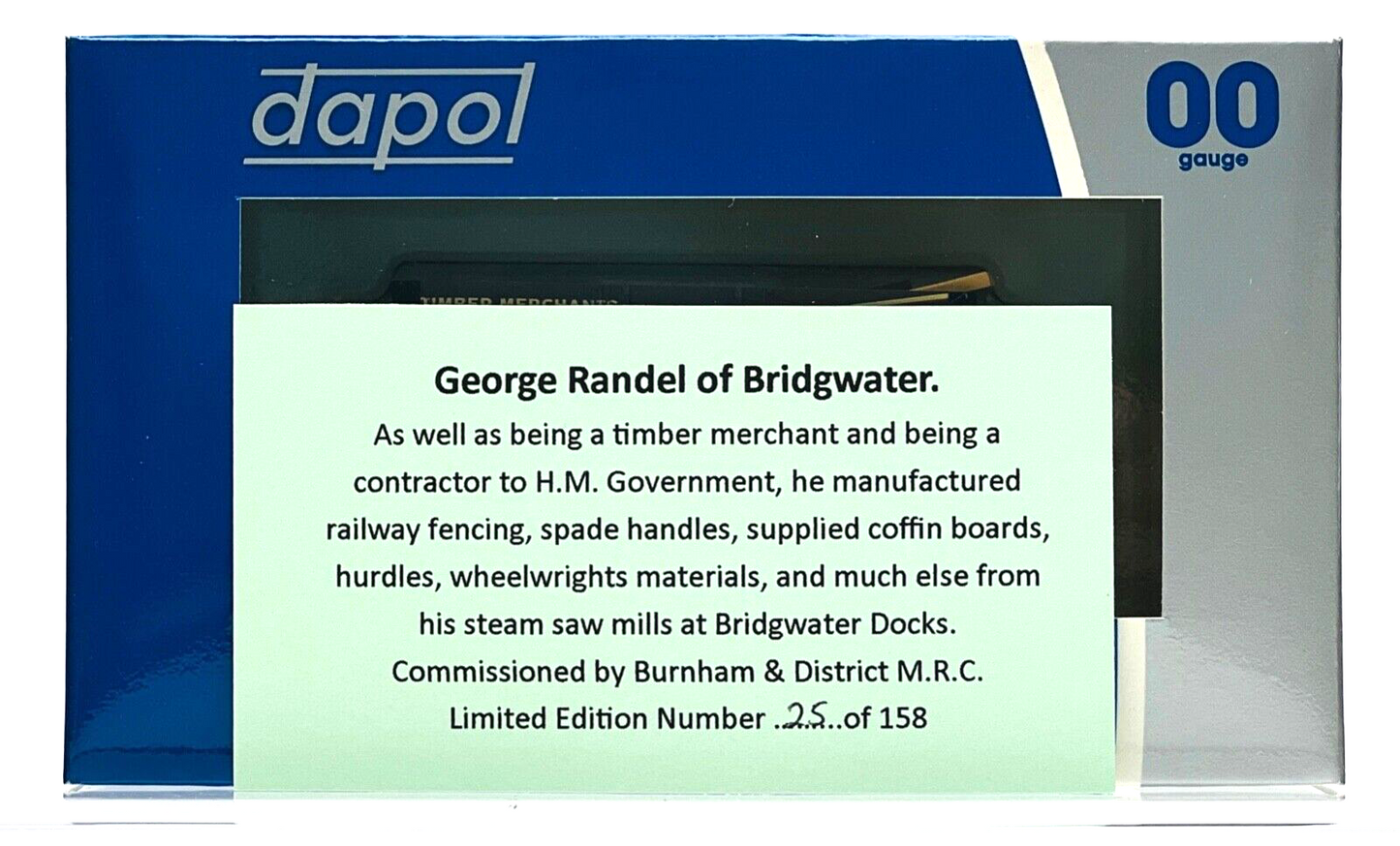 DAPOL 00 GAUGE - GEORGE RANDLE BRIDGWATER TIMBER MERCHANTS (BURNHAM LIMITED ED)