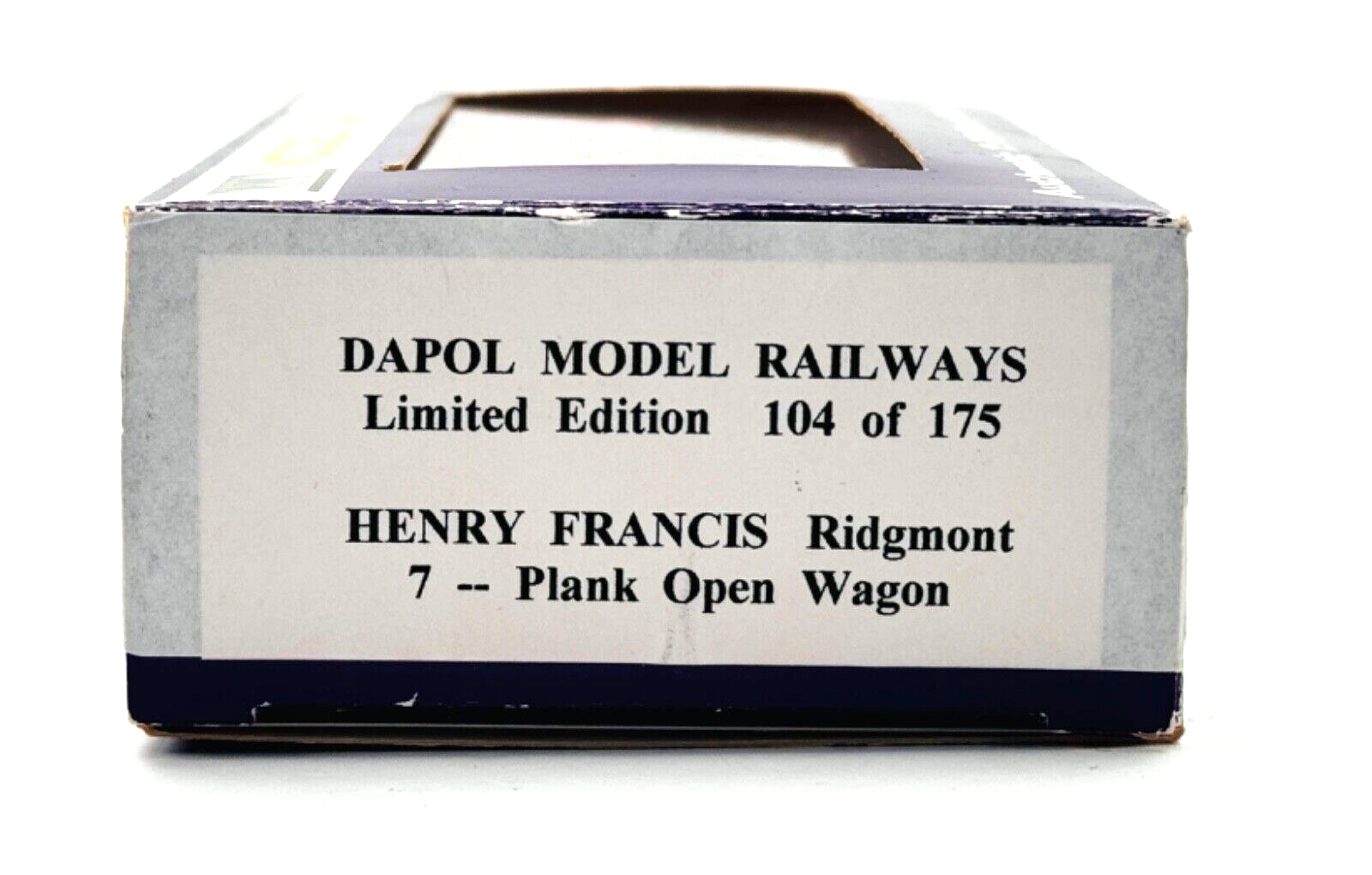 DAPOL 00 GAUGE - HENRY FRANCIS RIDGMONT NO.7 PLANK WAGON (LIMITED EDITION)