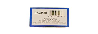 BACHMANN OO GAUGE - 37-2018K - 5 PLANK WAGON MINISTRY OF MUNITIONS BOXED