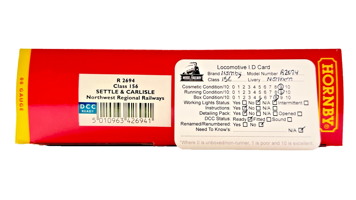 HORNBY OO GAUGE - R2694 - CLASS 156 TWO CAR DMU NORTHERN SETTLE & CARLISLE BOXED