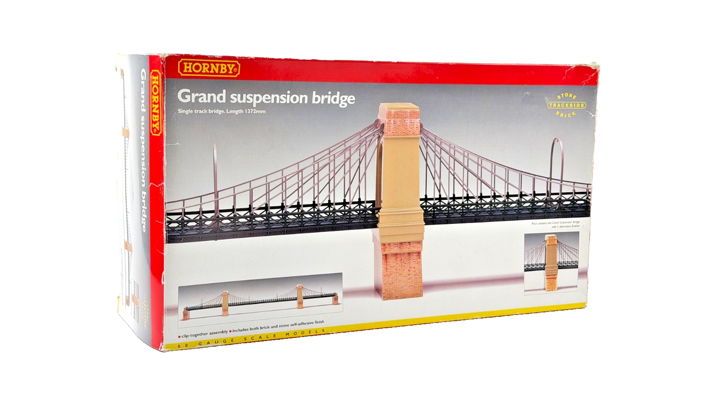 HORNBY OO GAUGE - R8008 - GRAND SUSPENSION BRIDGE SINGLE TRACK CLIP TOGETHER KIT