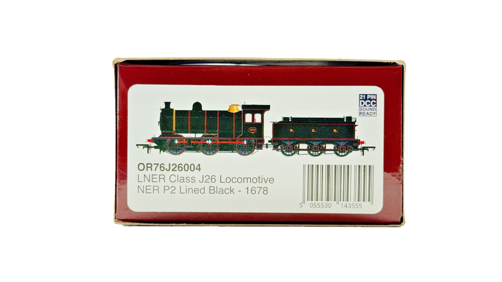OXFORD RAIL OO GAUGE - OR76J26004 - NER P2 BLACK CLASS J26 LOCOMOTIVE 1678 BOXED
