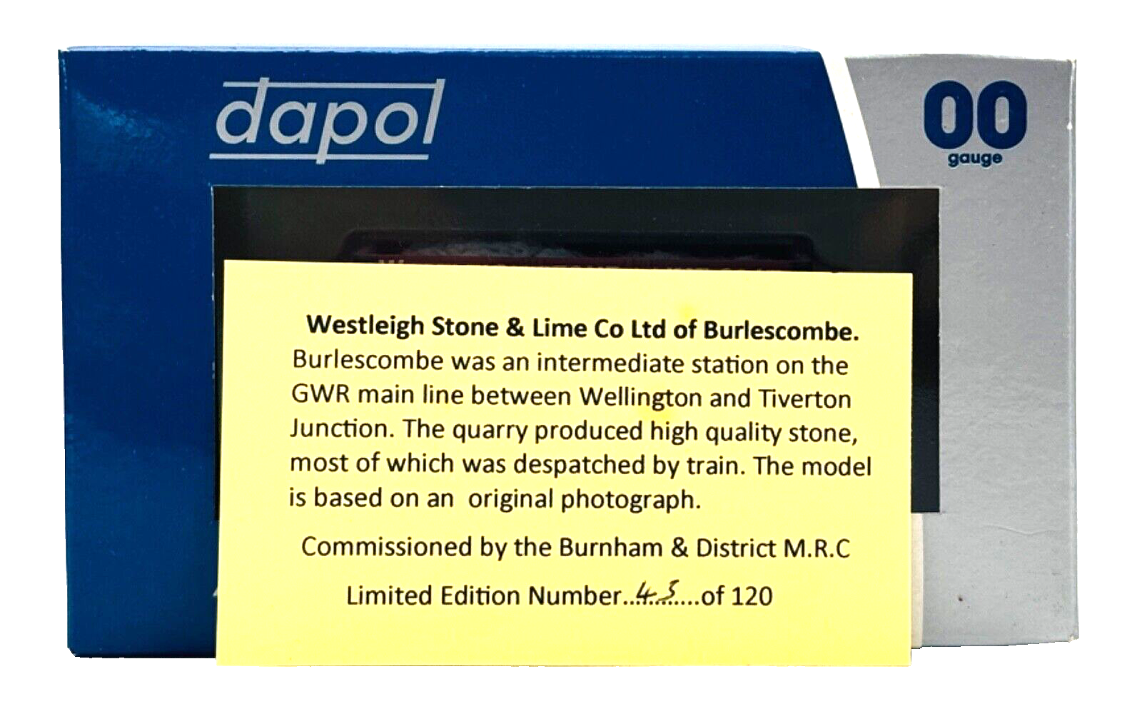 DAPOL 00 GAUGE - WESTLEIGH STONE & LIME BURLESCOMBE DEVON 48 (LIMITED EDITION)