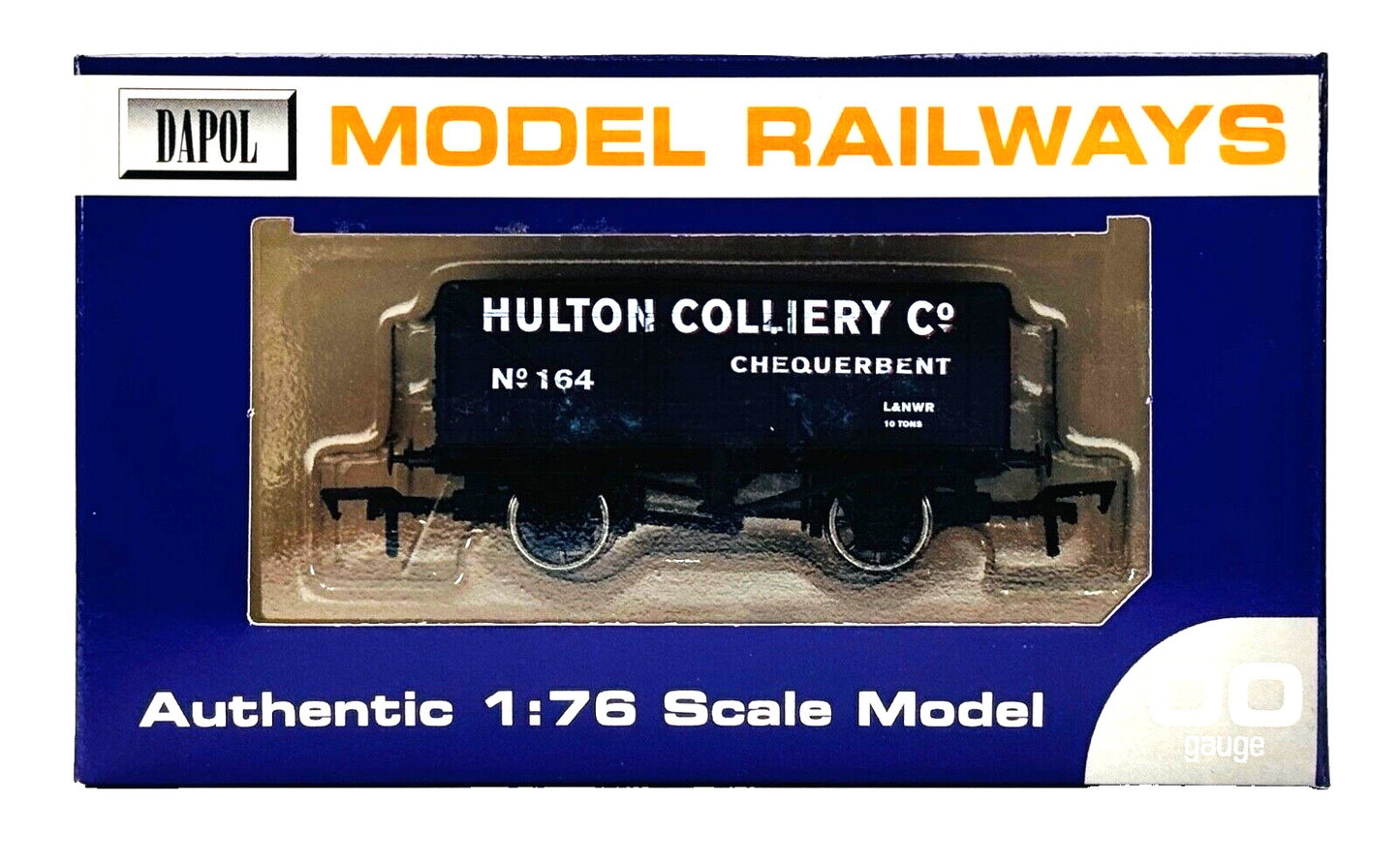 DAPOL 00 GAUGE - HULTON COLLIERY CHEQUERBENT WAGON NO.164 (LIMITED EDITION)