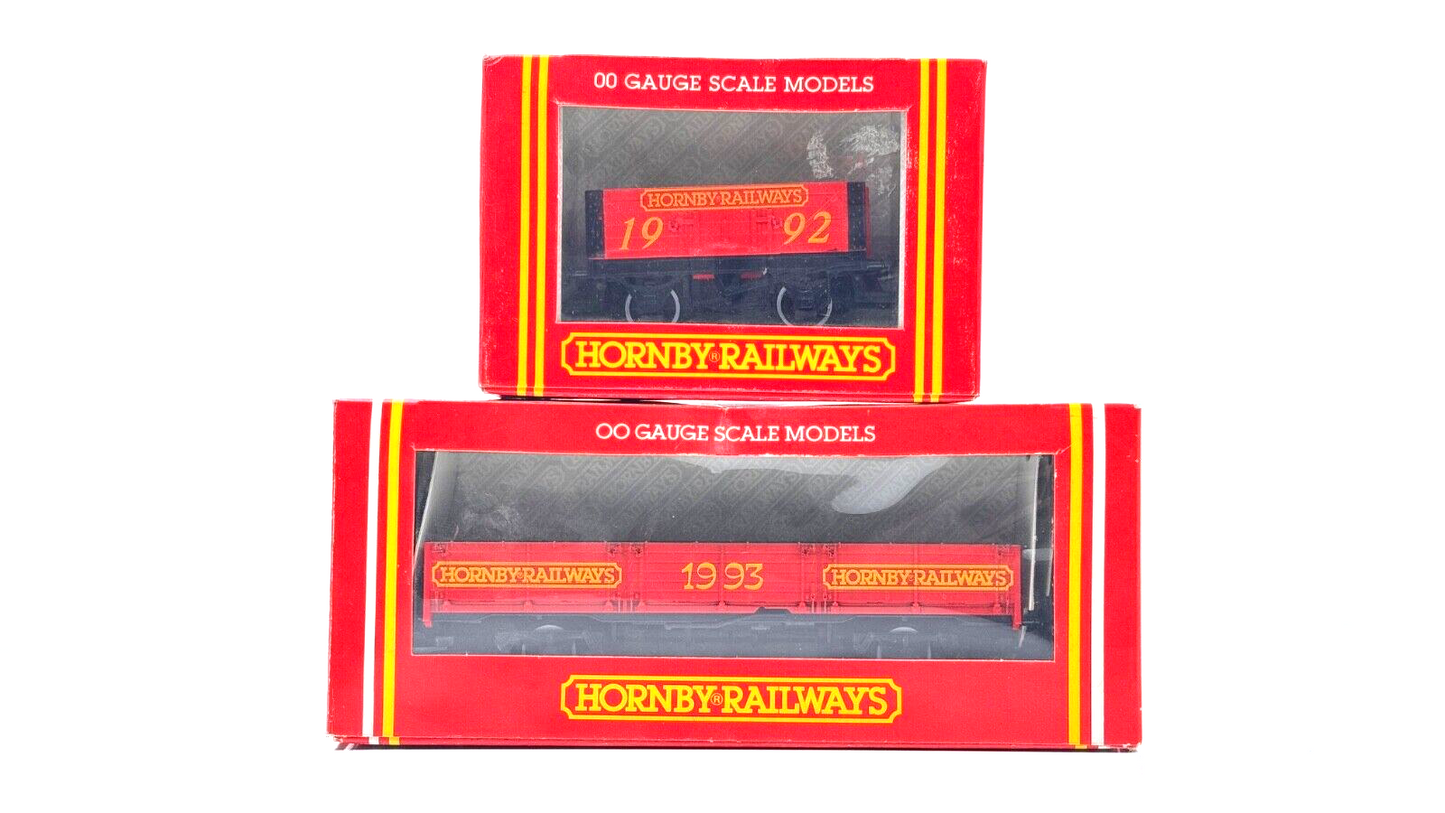 HORNBY 00 GAUGE - R011/R035 - 1992 & 1993 OPEN WAGON TWIN PACK - BOXED