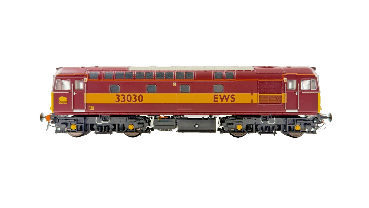 HELJAN OO GAUGE - 3456 - CLASS 33 DIESEL 33030 EWS RED / GOLD LIVERY BOXED