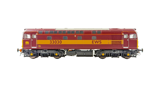 HELJAN OO GAUGE - 3456 - CLASS 33 DIESEL 33030 EWS RED / GOLD LIVERY BOXED