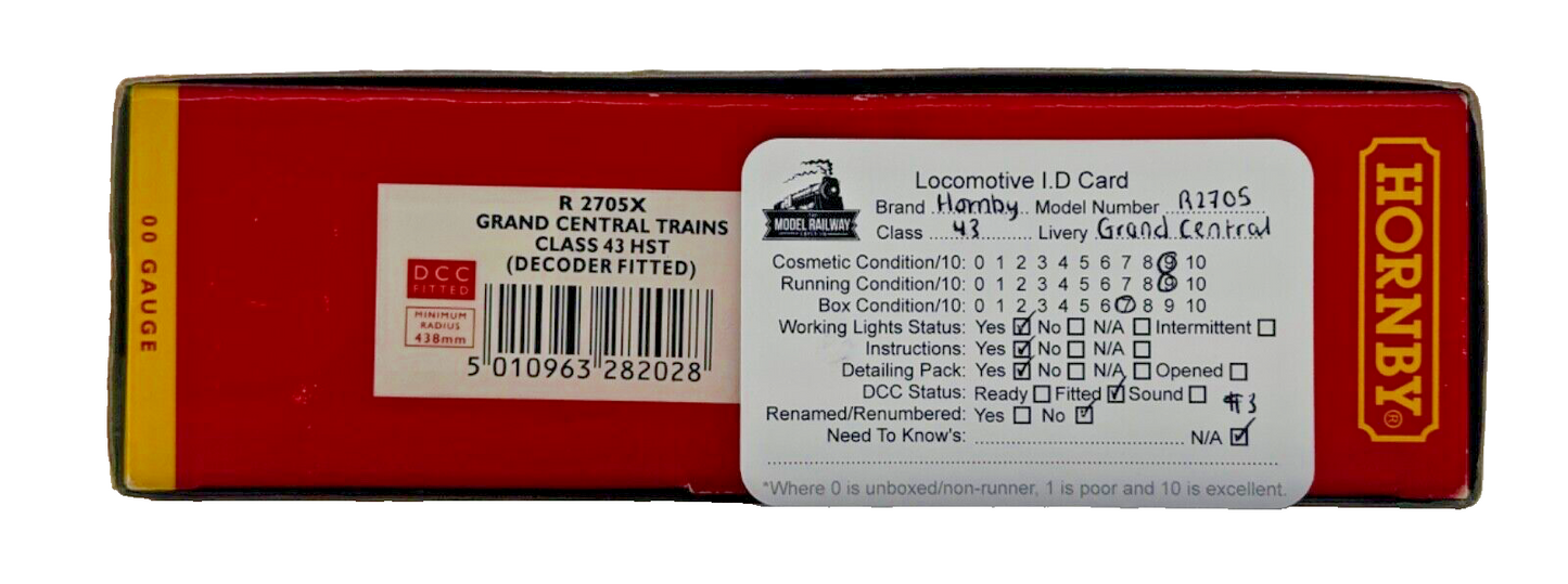 HORNBY 00 GAUGE - R2705 - CLASS 43 HST TWIN GRAND CENTRAL TRAINS - DCC FITTED