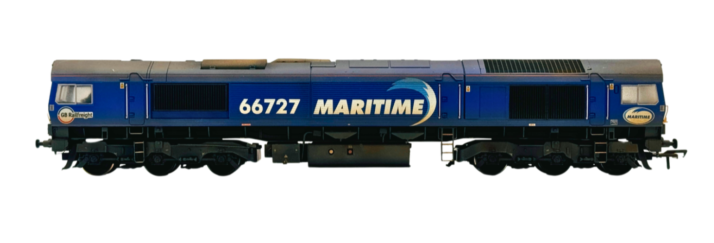 BACHMANN 00 GAUGE - 32-979W - CLASS 66 DIESEL 66727 MARITIME ONE GBRF WEATHERED